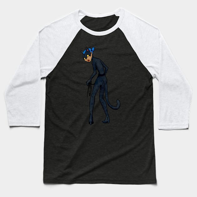 Meow Lady Baseball T-Shirt by jacisjake